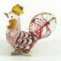 Hand Blown Glass Red-Green Hen Chicken Gilt #2 Art Glass Animal Figurines Thai Gifts