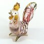 Hand Blown Glass Red-Green Hen Chicken Gilt #2 Art Glass Animal Figurines Thai Gifts