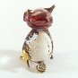 Hand Blown Glass Red-Yellow-Blue Owl Gilt Miniature Glass Animal Figurines Thai Gifts