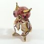 Hand Blown Glass Red-Yellow-Blue Owl Gilt Miniature Glass Animal Figurines Thai Gifts