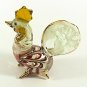 Hand Blown Glass Red-Green Hen Chicken Gilt Art Glass Animal Figurines Thai Gifts