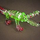 Hand Blown Glass Colorful Crocodile (Alligator) Gilt-S2-Art Glass Animal Figurines Thai Gifts