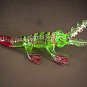 Hand Blown Glass Colorful Crocodile (Alligator) Gilt-S2-Art Glass Animal Figurines Thai Gifts