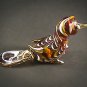 Hand Blown Glass Red-Yellow Bird Gilt Art Glass Animal Figurines Thai Gifts