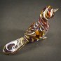 Hand Blown Glass Red-Yellow Bird Gilt Art Glass Animal Figurines Thai Gifts