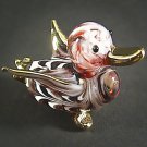 Hand Blown Glass Red Duck Gilt Art Glass Animal Figurines Thai Gifts