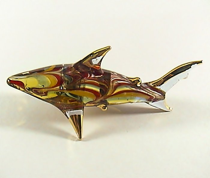 hand blown glass shark