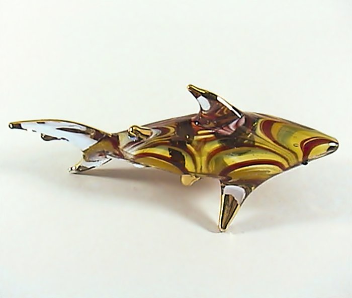 hand blown glass shark