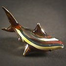 Hand Blown Glass Yellow-Green Shark Gilt Miniature Glass Animal Figurines Thai Gifts
