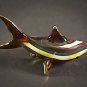 Hand Blown Glass Yellow-Green Shark Gilt Miniature Glass Animal Figurines Thai Gifts