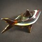 Hand Blown Glass Yellow-Green Shark Gilt Miniature Glass Animal Figurines Thai Gifts