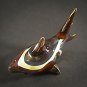 Hand Blown Glass Yellow-Green Shark Gilt Miniature Glass Animal Figurines Thai Gifts