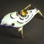 Hand Blown Glass Green-Red-Blue Dolphin Gilt Art Glass Animal Figurines Thai Gifts