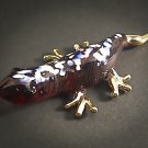 Hand Blown Glass Red Gecko (Lizard) Gilt #3 Art Glass Figurines Animals Thai Gifts
