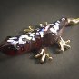Hand Blown Glass Red Gecko (Lizard) Gilt #3 Art Glass Figurines Animals Thai Gifts