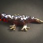 Hand Blown Glass Red Gecko (Lizard) Gilt #3 Art Glass Figurines Animals Thai Gifts