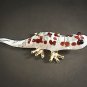 Hand Blown Glass Green-Red Gecko (Lizard) Gilt Art Glass Figurines Animals Thai Gifts