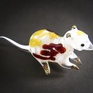 Hand Blown Glass Red-Yellow Mouse Gilt Art Glass Animal Figurines Thai Gifts