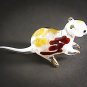 Hand Blown Glass Red-Yellow Mouse Gilt Art Glass Animal Figurines Thai Gifts
