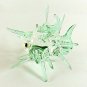 Hand Blown Glass Blue Puffer Fish Art Glass Animal Figurines Thai Gifts