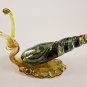 Hand Blown Glass Aqua-Yellow-Red Snail Gilt Miniature Glass Animal Figurines Thai Gifts