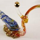 Hand Blown Glass Blue-Yellow-Red Snail Gilt Miniature Glass Animal Figurines Thai Gifts