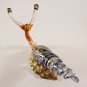 Hand Blown Glass Blue-Yellow-Red Snail Gilt Miniature Glass Animal Figurines Thai Gifts