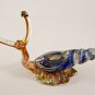 Hand Blown Glass Blue-Yellow-Red Snail Gilt Miniature Glass Animal Figurines Thai Gifts