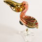 Hand Blown Glass Orange Pelican Bird Gilt Art Glass Animal Figurines Thai Gifts