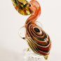 Hand Blown Glass Orange Pelican Bird Gilt Art Glass Animal Figurines Thai Gifts