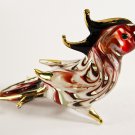 Hand Blown Glass Red-White Parrot Bird Gilt Art Glass Animal Figurines Thai Gifts