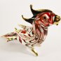 Hand Blown Glass Red-White Parrot Bird Gilt Art Glass Animal Figurines Thai Gifts