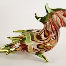 Hand Blown Glass Red-White-Green-Yellow Parrot Bird Gilt Art Glass Animal Figurines Thai Gifts