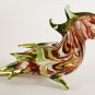 Hand Blown Glass Red-White-Green-Yellow Parrot Bird Gilt Art Glass Animal Figurines Thai Gifts