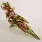 Hand Blown Glass Red-White-Green-Yellow Parrot Bird Gilt Art Glass Animal Figurines Thai Gifts
