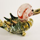 Hand Blown Glass Red-Yellow-Green-White-Black Duck Gilt Art Glass Animal Figurines Thai Gifts
