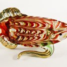 Hand Blown Glass Red-White-Green Catfish Gilt Art Glass Animal Figurines Thai Gifts