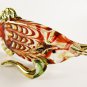 Hand Blown Glass Red-White-Green Catfish Gilt Art Glass Animal Figurines Thai Gifts