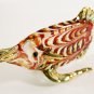 Hand Blown Glass Red-White-Green Catfish Gilt Art Glass Animal Figurines Thai Gifts