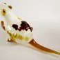 Hand Blown Glass White-Red-Yellow Mouse Gilt Art Glass Animal Figurines Thai Gifts