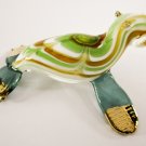 Hand Blown Glass Green-Brown-White Seal (Sea Lion) Gilt Art Glass Animal Figurines Thai Gifts
