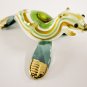 Hand Blown Glass Green-Brown-White Seal (Sea Lion) Gilt Art Glass Animal Figurines Thai Gifts
