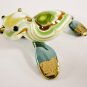 Hand Blown Glass Green-Brown-White Seal (Sea Lion) Gilt Art Glass Animal Figurines Thai Gifts