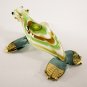 Hand Blown Glass Green-Brown-White Seal (Sea Lion) Gilt Art Glass Animal Figurines Thai Gifts