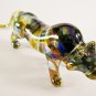 Hand Blown Glass Blue-Violet-Yellow Tiger Gilt Art Glass Animal Figurines Thai Gifts