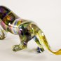 Hand Blown Glass Blue-Violet-Yellow Tiger Gilt Art Glass Animal Figurines Thai Gifts