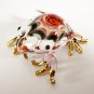 Hand Blown Glass Red-Pink Frog Gilt Art Glass Animal Figurines Thai Gifts