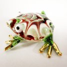 Hand Blown Glass Red-Green Frog Gilt Art Glass Animal Figurines Thai Gifts