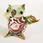 Hand Blown Glass Red-Green Owl Gilt Art Glass Animal Figurines Thai Gifts