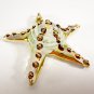 Hand Blown Glass Green-Yellow Starfish Gilt Art Glass Animal Figurines Thai Gifts